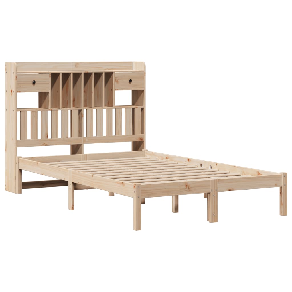 Bed met boekenkast zonder matras massief grenenhout 135x190 cm is nu te koop bij PeponiXL, paradijselijk wonen!