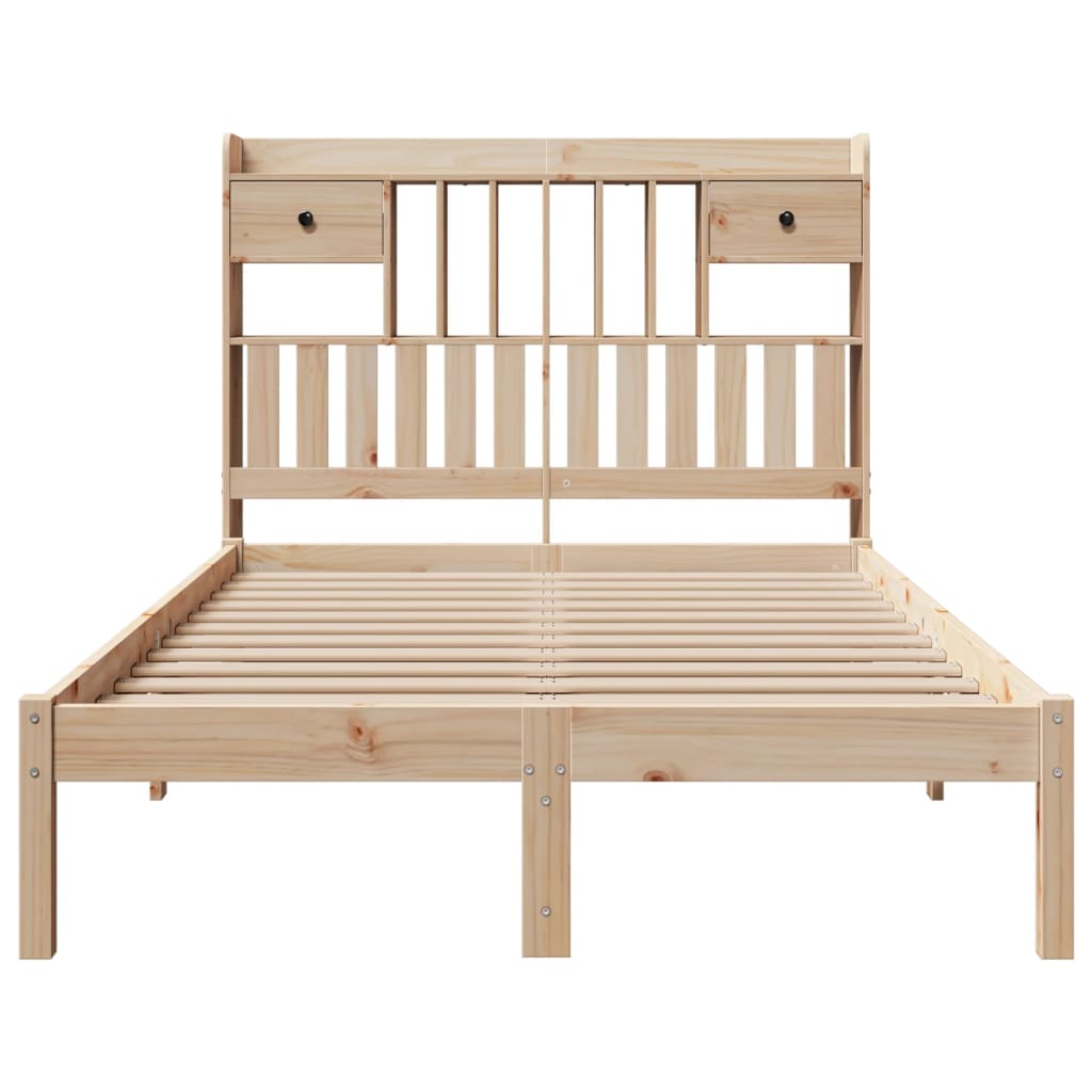Bed met boekenkast zonder matras massief grenenhout 135x190 cm is nu te koop bij PeponiXL, paradijselijk wonen!