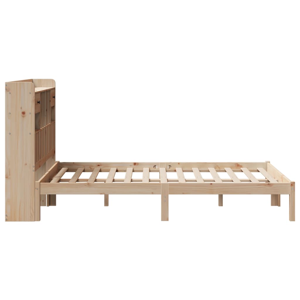 Bed met boekenkast zonder matras massief grenenhout 135x190 cm is nu te koop bij PeponiXL, paradijselijk wonen!