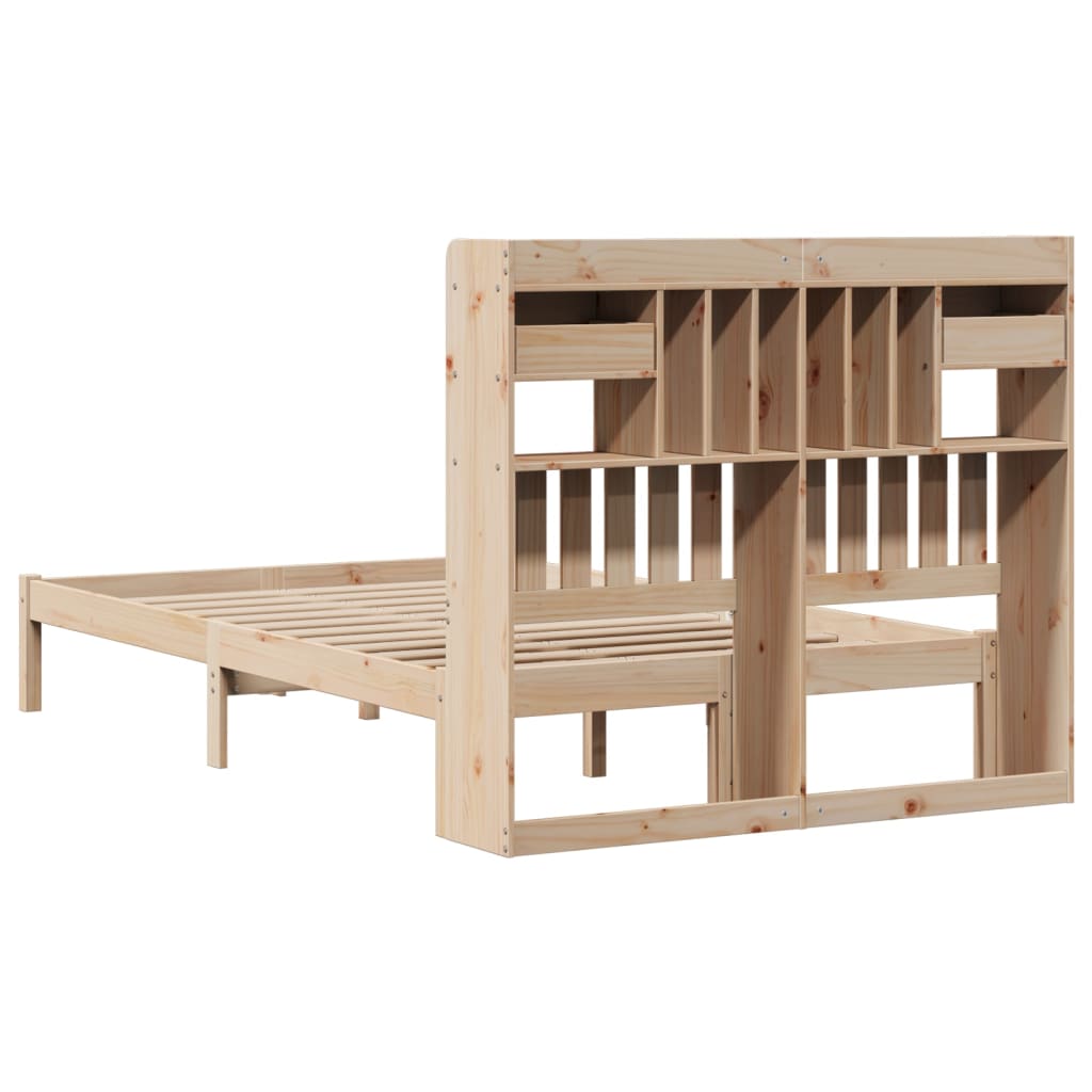 Bed met boekenkast zonder matras massief grenenhout 135x190 cm is nu te koop bij PeponiXL, paradijselijk wonen!