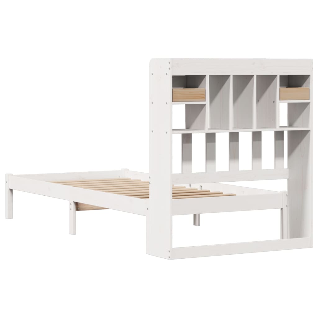 Bed met boekenkast zonder matras grenenhout wit 90x200 cm is nu te koop bij PeponiXL, paradijselijk wonen!