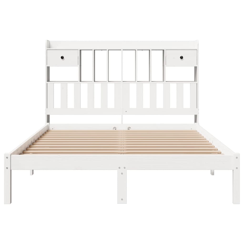Bed met boekenkast zonder matras grenenhout wit 140x200 cm is nu te koop bij PeponiXL, paradijselijk wonen!