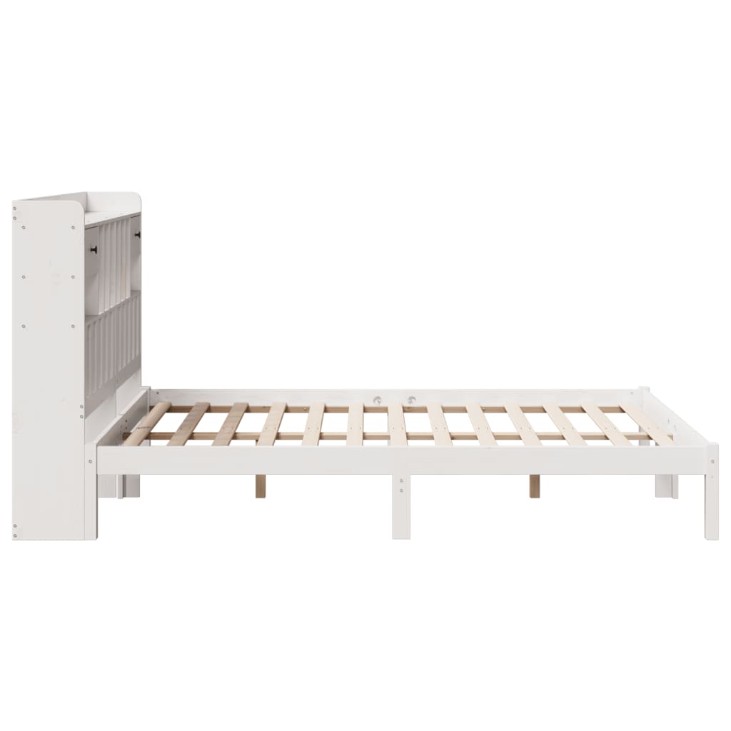 Bed met boekenkast zonder matras grenenhout wit 140x200 cm is nu te koop bij PeponiXL, paradijselijk wonen!