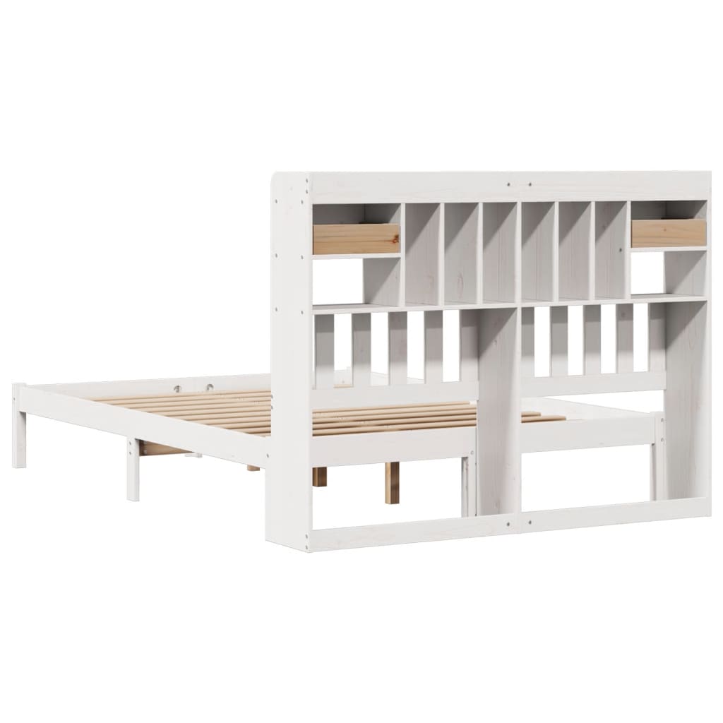 Bed met boekenkast zonder matras grenenhout wit 140x200 cm is nu te koop bij PeponiXL, paradijselijk wonen!