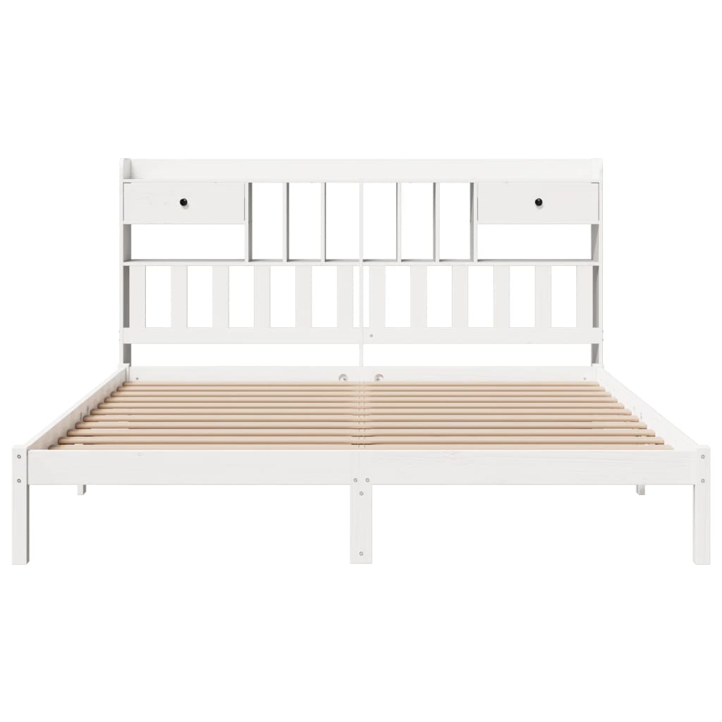 Bed met boekenkast zonder matras grenenhout wit 180x200 cm is nu te koop bij PeponiXL, paradijselijk wonen!