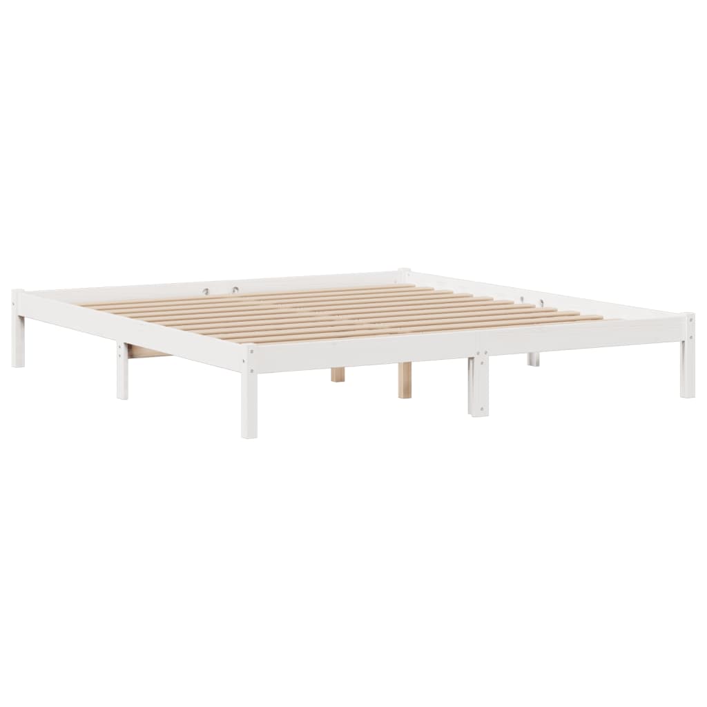 Bed met boekenkast zonder matras grenenhout wit 180x200 cm is nu te koop bij PeponiXL, paradijselijk wonen!
