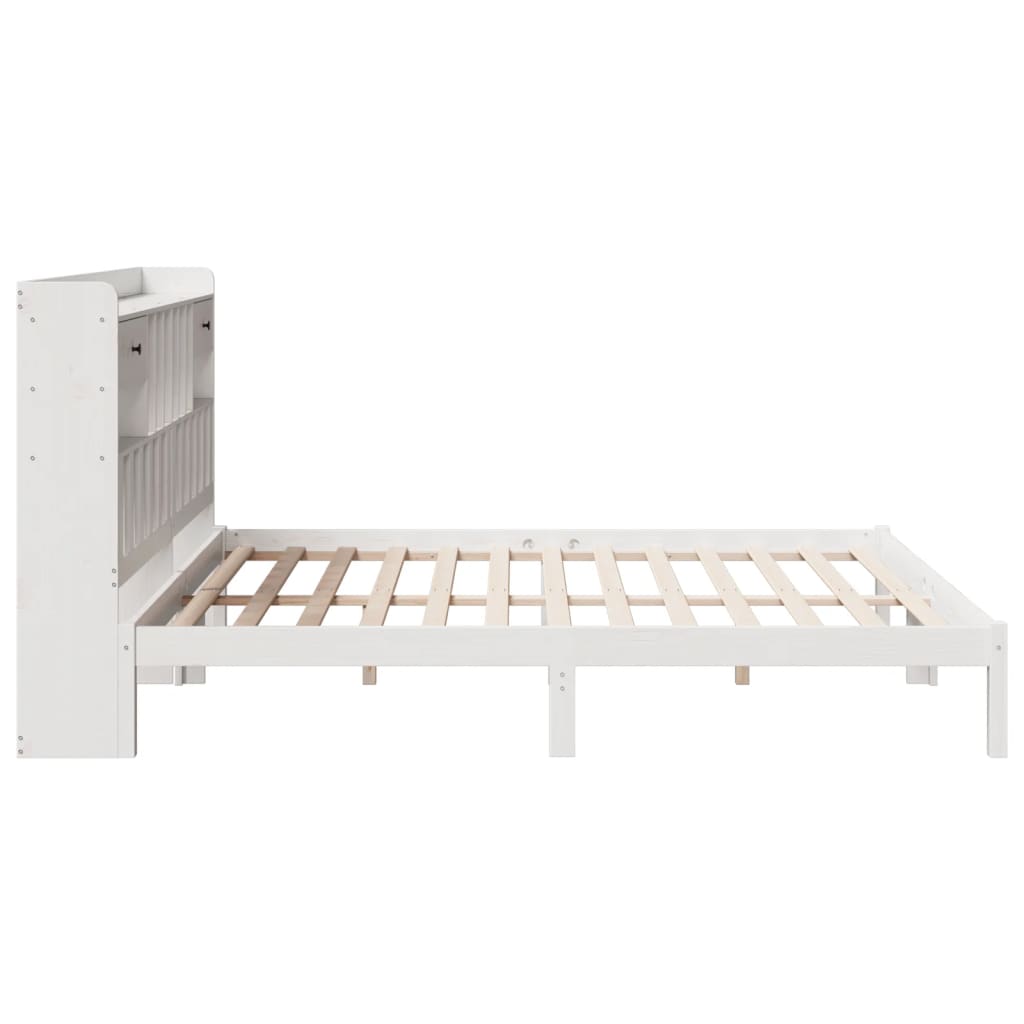 Bed met boekenkast zonder matras grenenhout wit 180x200 cm is nu te koop bij PeponiXL, paradijselijk wonen!