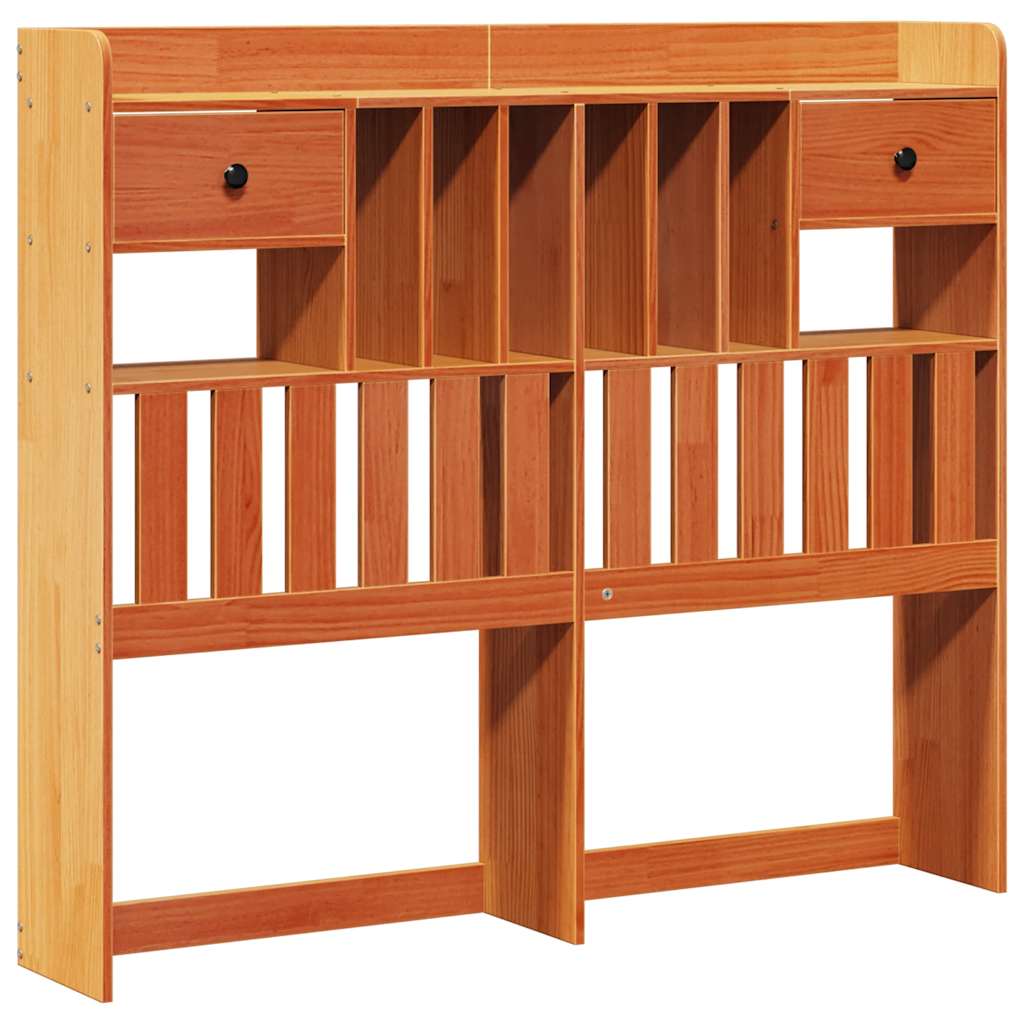 Bed met boekenkast zonder matras grenenhout wasbruin 135x190 cm is nu te koop bij PeponiXL, paradijselijk wonen!