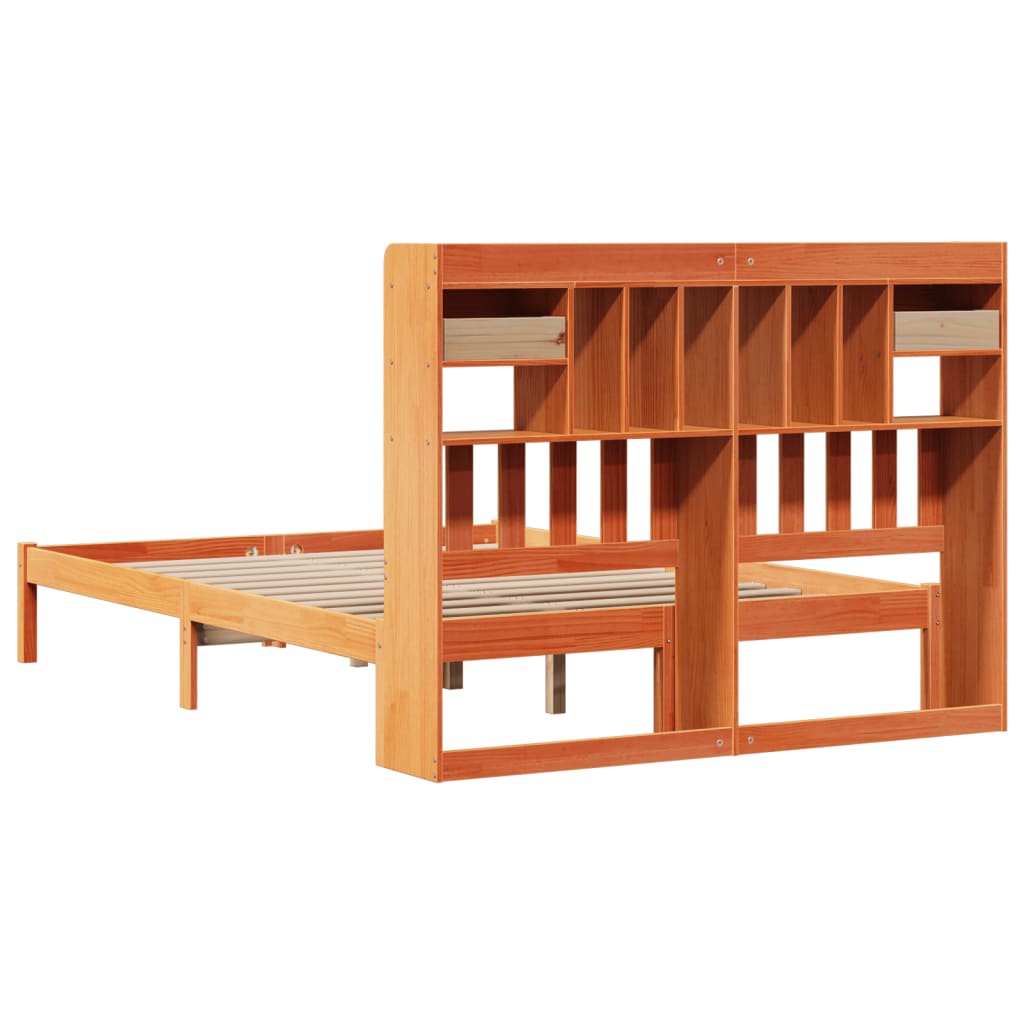 Bed met boekenkast zonder matras grenenhout wasbruin 140x190 cm is nu te koop bij PeponiXL, paradijselijk wonen!