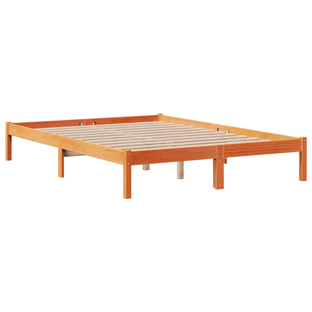 Bed met boekenkast zonder matras grenenhout wasbruin 140x200 cm is nu te koop bij PeponiXL, paradijselijk wonen!