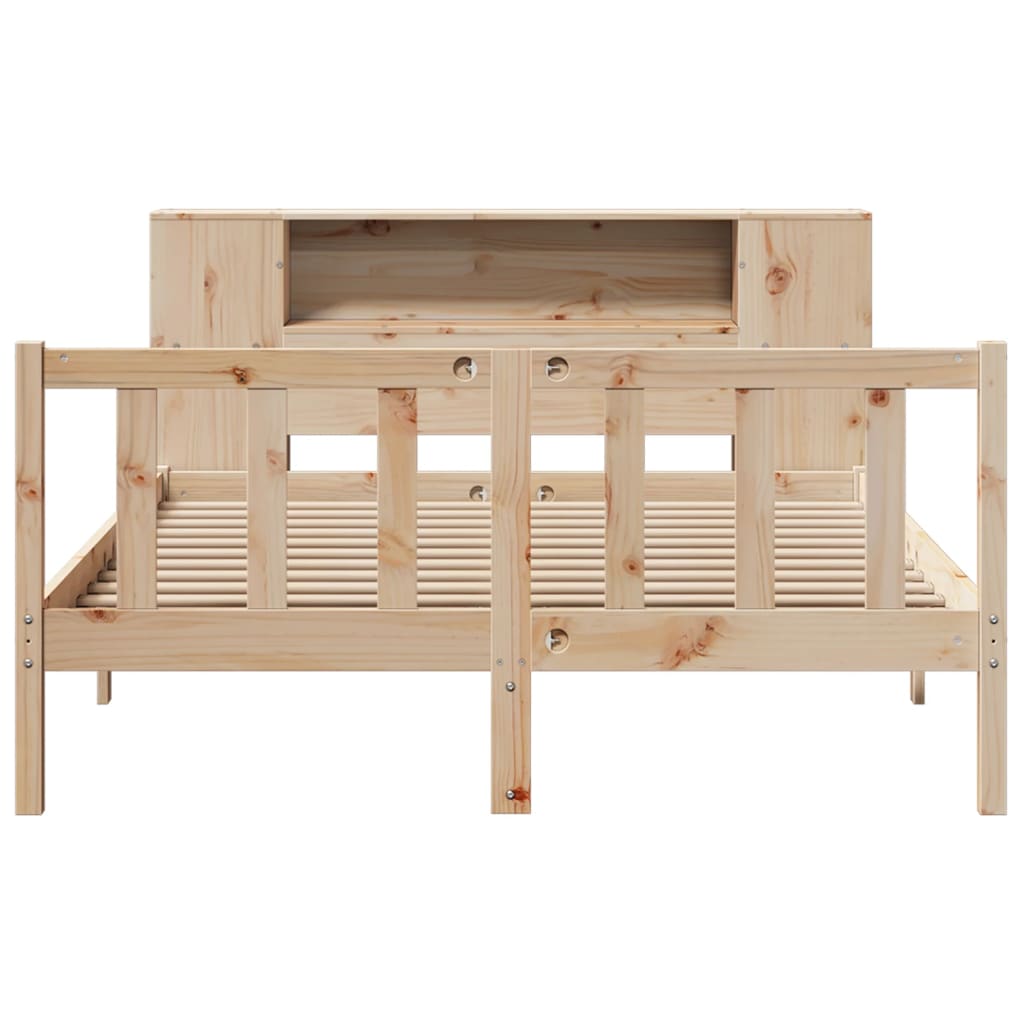 Bed met boekenkast zonder matras massief grenenhout 160x200 cm