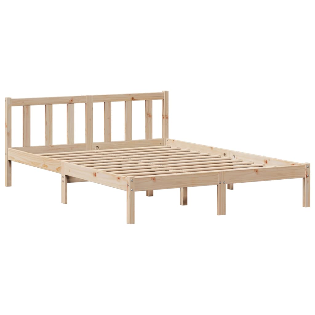 Bed met boekenkast zonder matras massief grenenhout 160x200 cm