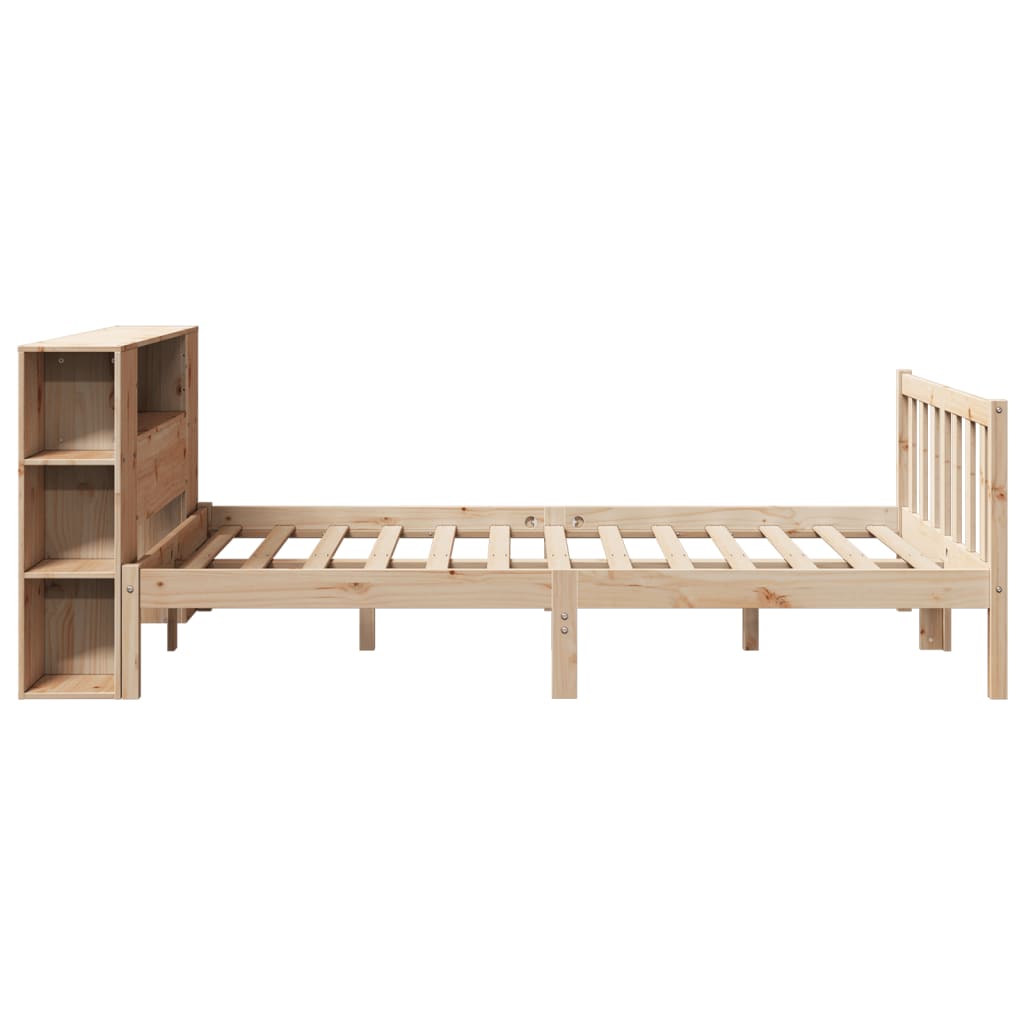 Bed met boekenkast zonder matras massief grenenhout 160x200 cm