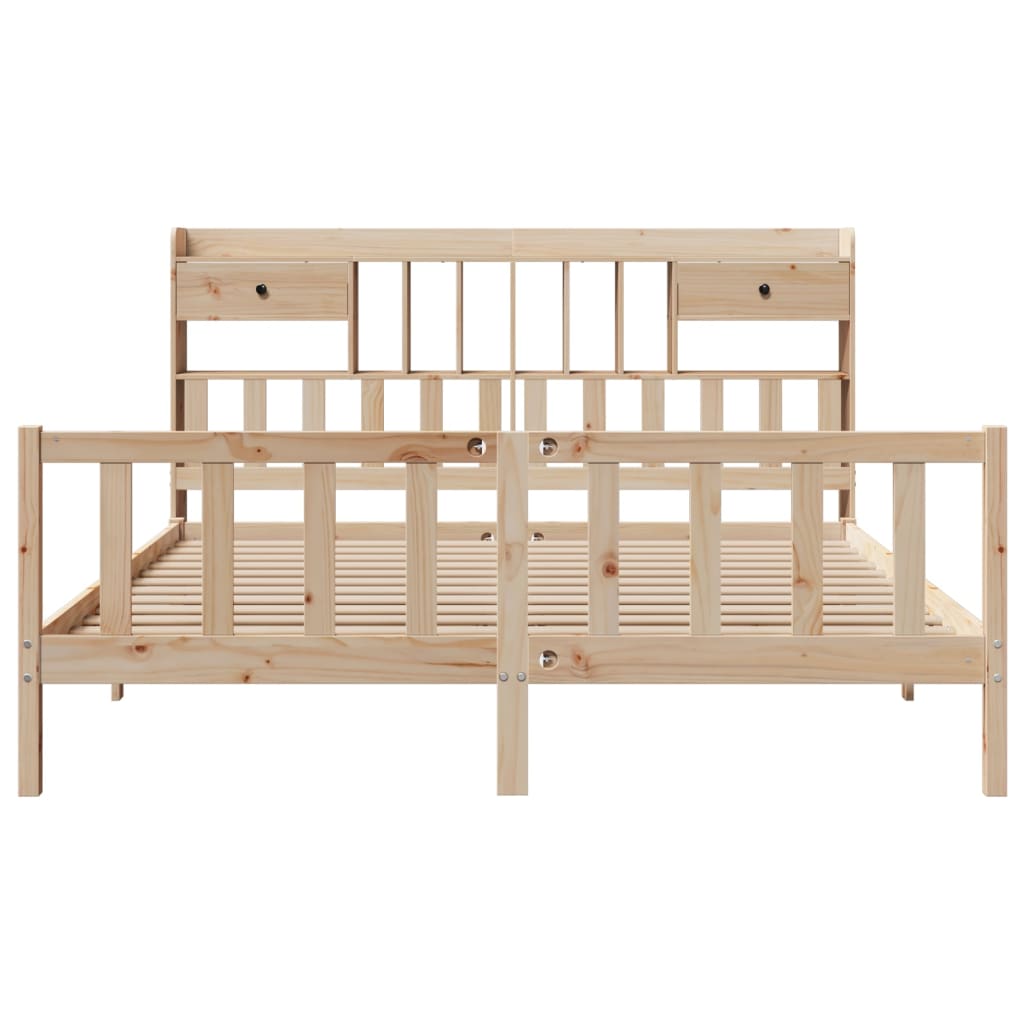 Bed met boekenkast zonder matras massief grenenhout 180x200 cm is nu te koop bij PeponiXL, paradijselijk wonen!