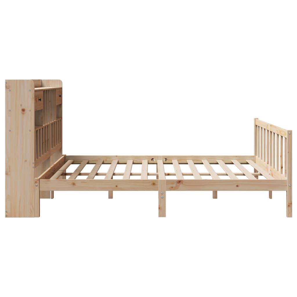 Bed met boekenkast zonder matras massief grenenhout 180x200 cm is nu te koop bij PeponiXL, paradijselijk wonen!