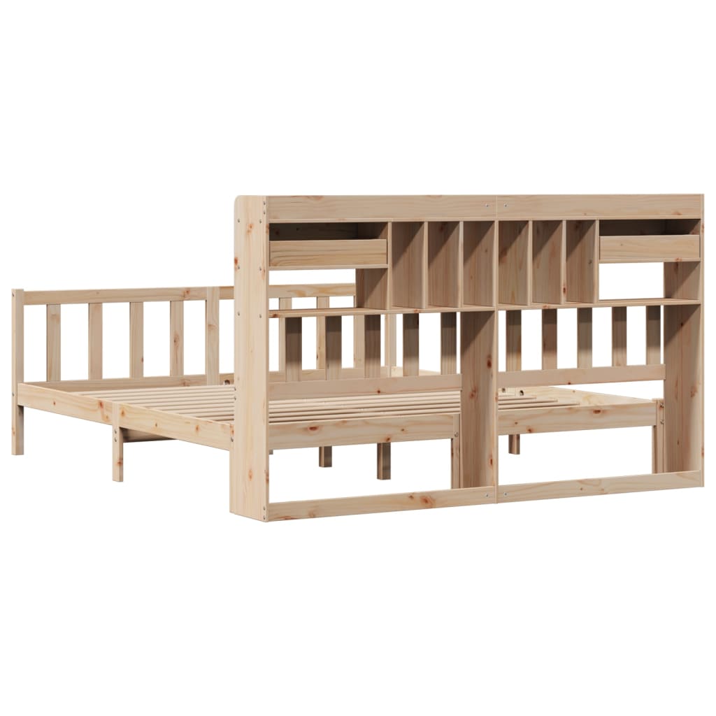 Bed met boekenkast zonder matras massief grenenhout 180x200 cm is nu te koop bij PeponiXL, paradijselijk wonen!