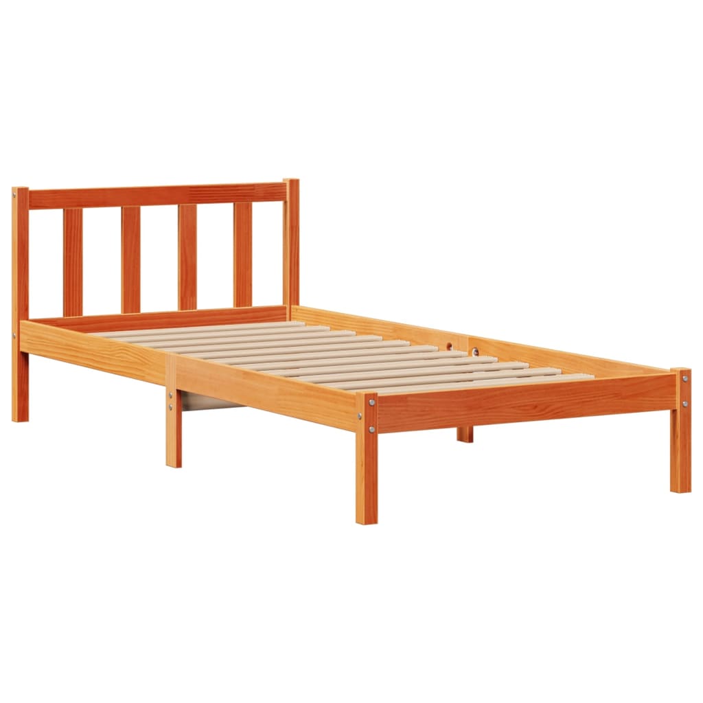 Bed met boekenkast zonder matras grenenhout wasbruin 100x200 cm is nu te koop bij PeponiXL, paradijselijk wonen!