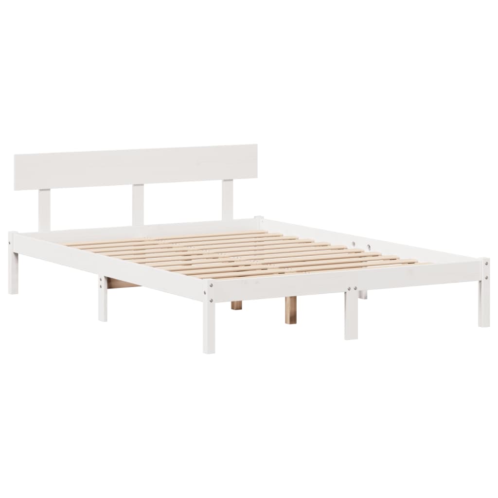Bed met boekenkast zonder matras grenenhout wit 120x190 cm is nu te koop bij PeponiXL, paradijselijk wonen!