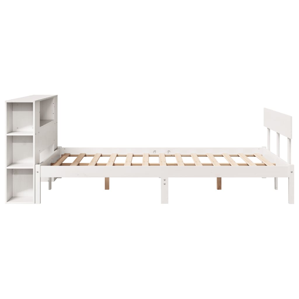 Bed met boekenkast zonder matras grenenhout wit 120x190 cm is nu te koop bij PeponiXL, paradijselijk wonen!