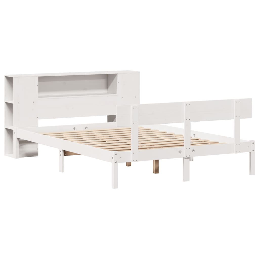 Bed met boekenkast zonder matras grenenhout wit 120x200 cm is nu te koop bij PeponiXL, paradijselijk wonen!