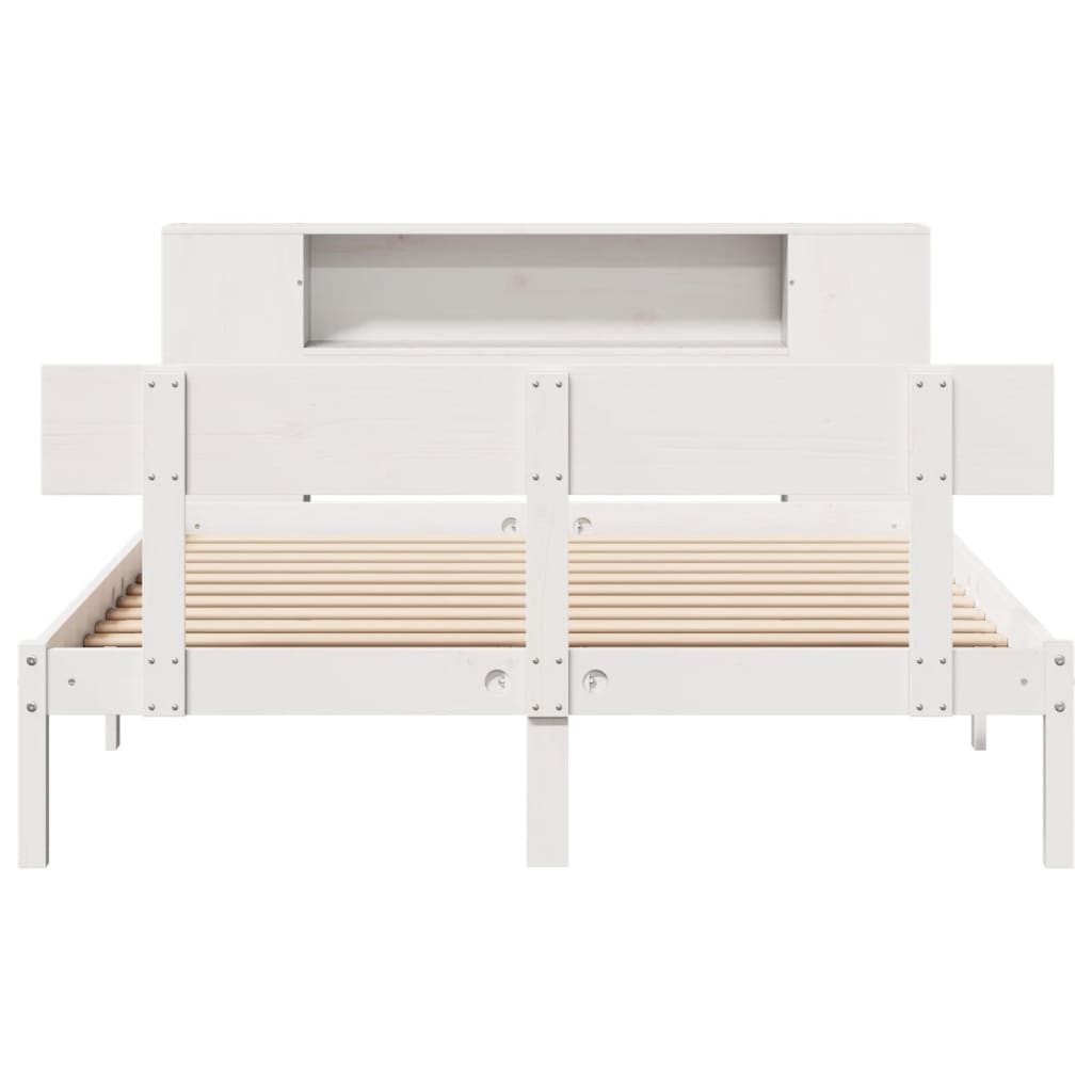 Bed met boekenkast zonder matras grenenhout wit 120x200 cm is nu te koop bij PeponiXL, paradijselijk wonen!