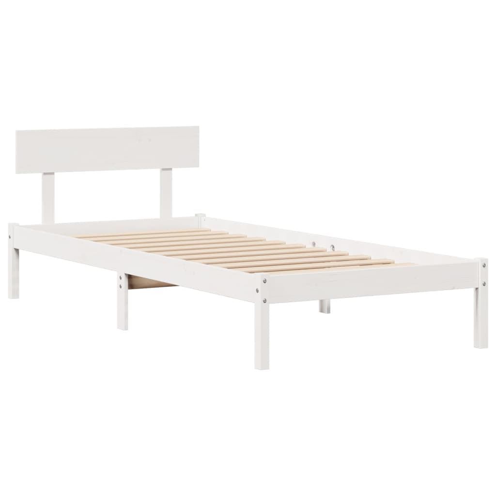 Bed met boekenkast zonder matras grenenhout wit 75x190 cm is nu te koop bij PeponiXL, paradijselijk wonen!