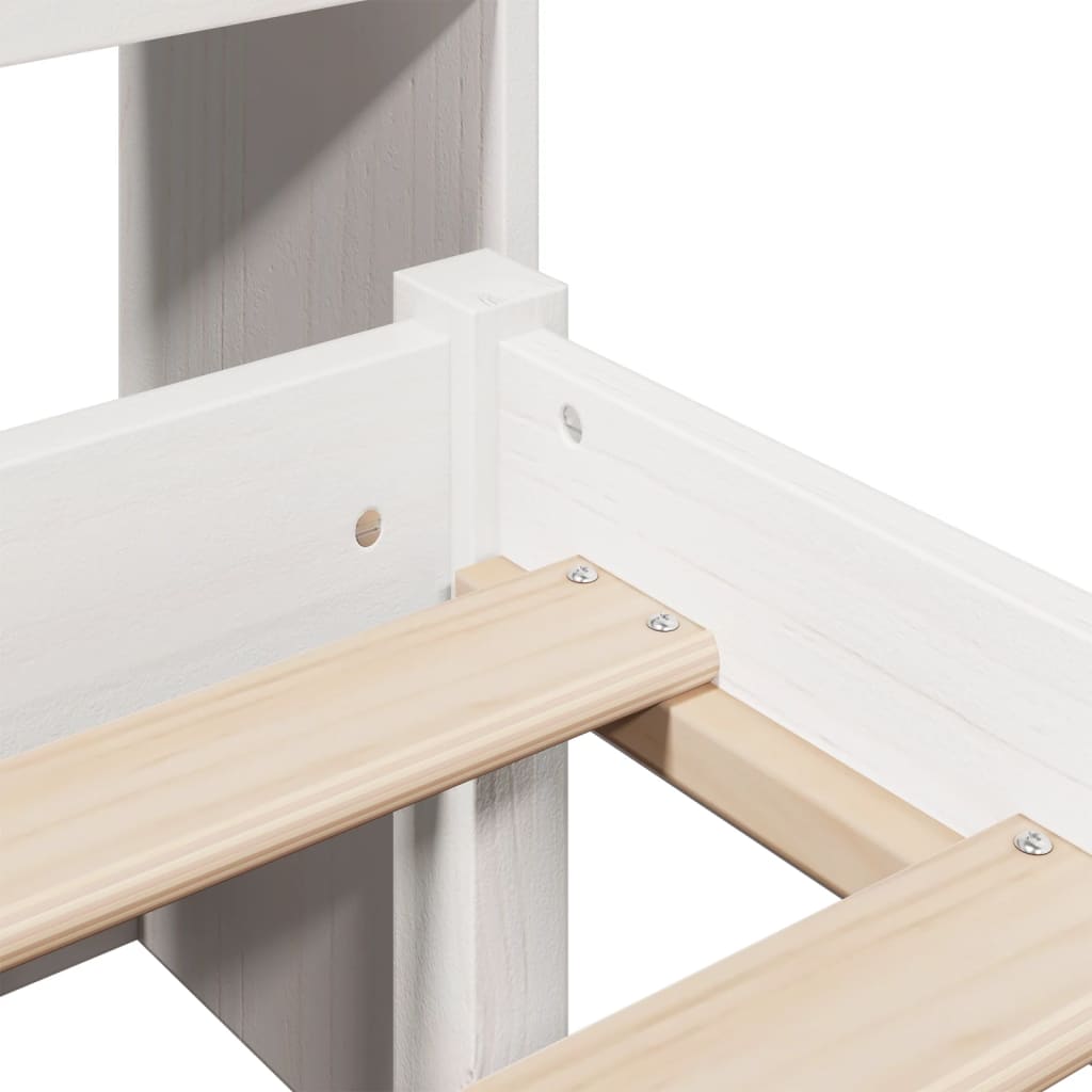 Bed met boekenkast zonder matras grenenhout wit 120x190 cm is nu te koop bij PeponiXL, paradijselijk wonen!