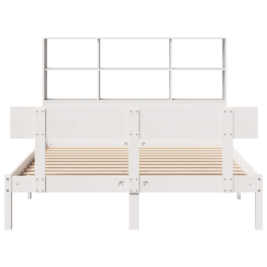 Bed met boekenkast zonder matras grenenhout wit 140x200 cm is nu te koop bij PeponiXL, paradijselijk wonen!