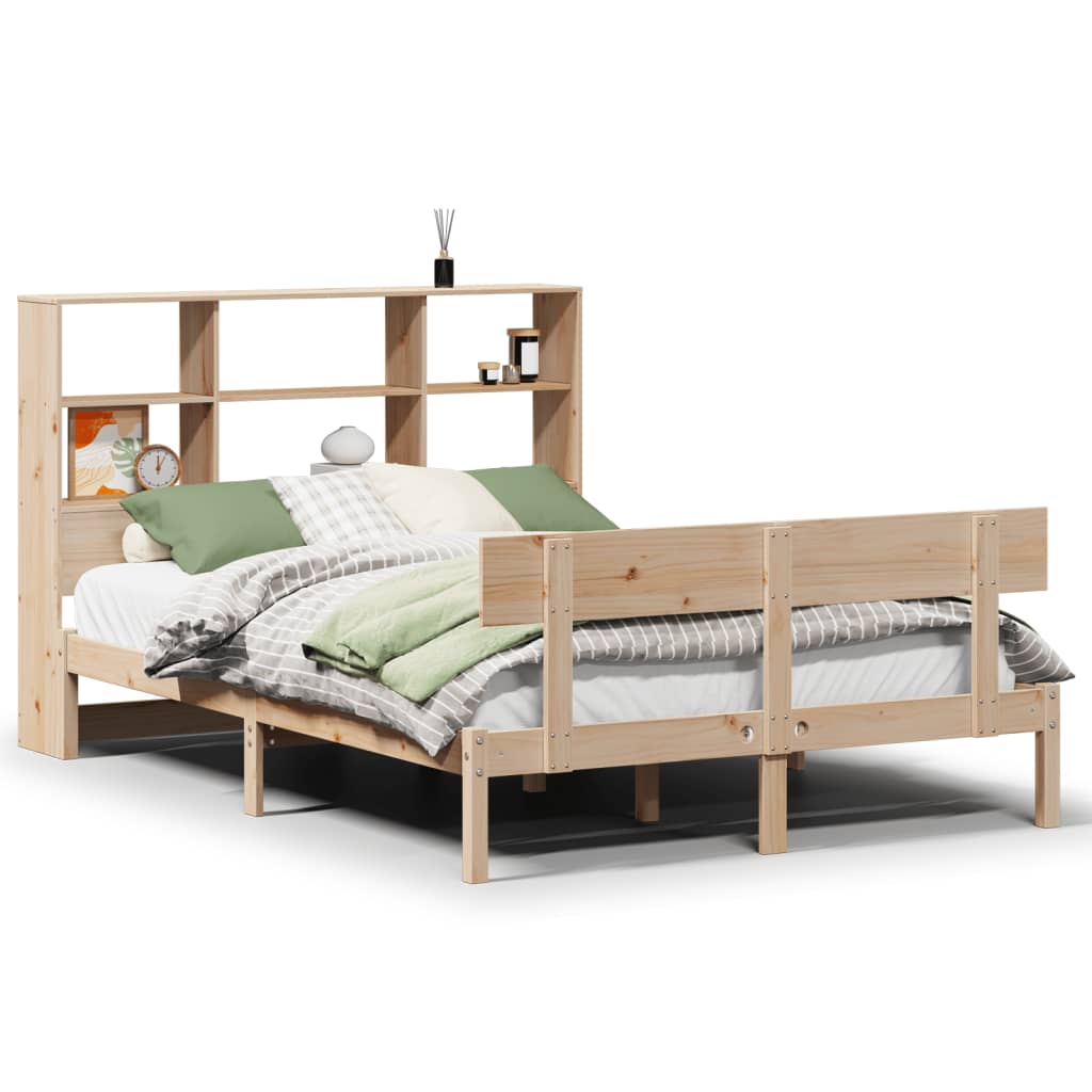 Bed met boekenkast zonder matras massief grenenhout 160x200 cm is nu te koop bij PeponiXL, paradijselijk wonen!
