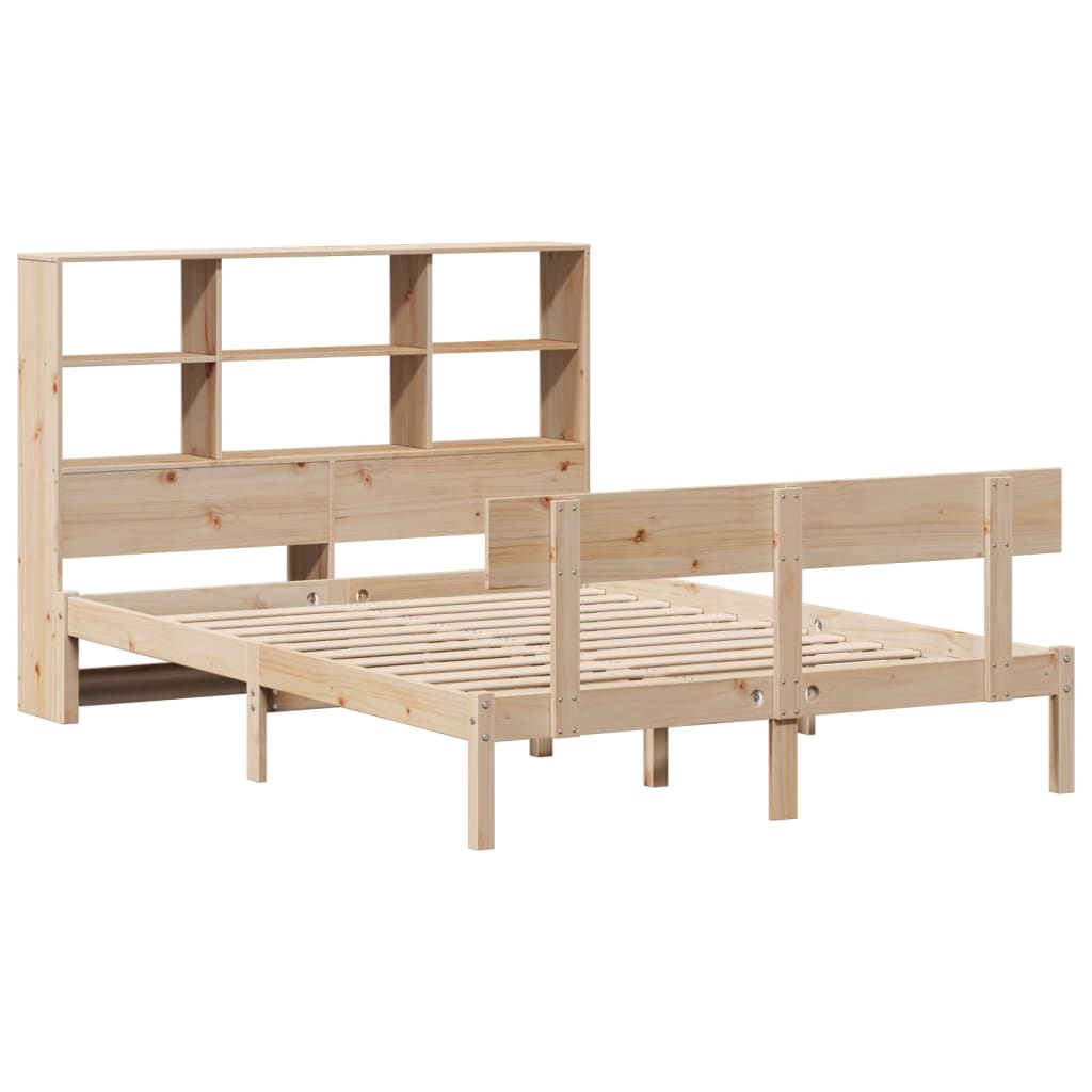 Bed met boekenkast zonder matras massief grenenhout 160x200 cm is nu te koop bij PeponiXL, paradijselijk wonen!