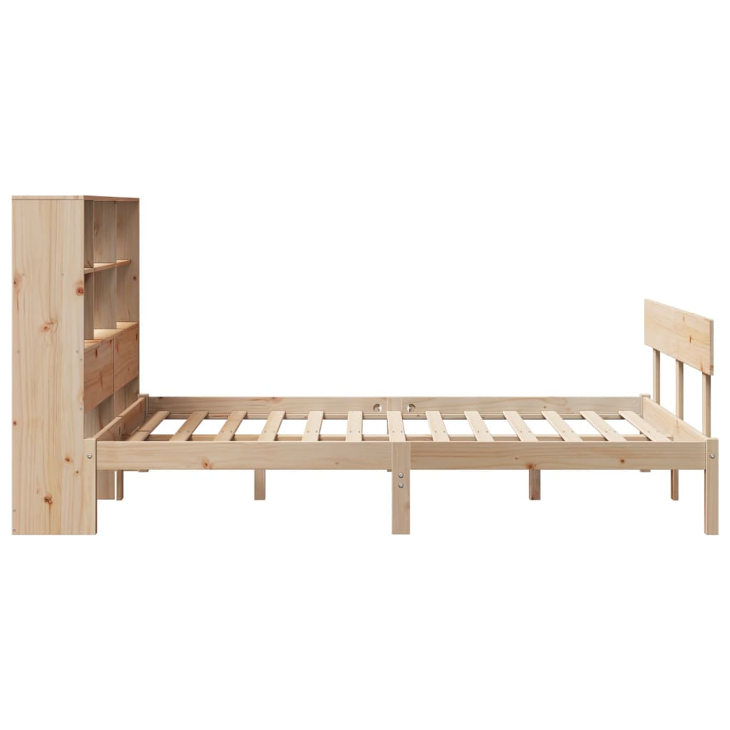 Bed met boekenkast zonder matras massief grenenhout 160x200 cm is nu te koop bij PeponiXL, paradijselijk wonen!
