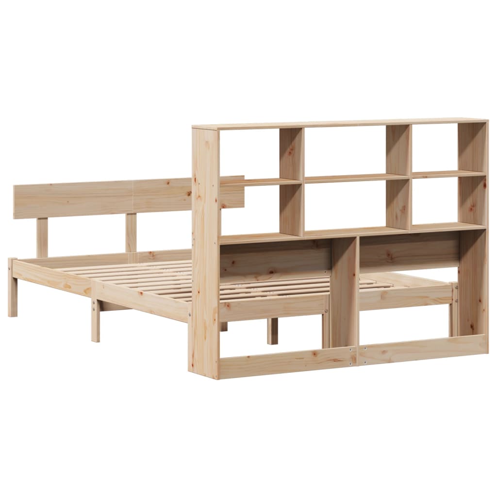 Bed met boekenkast zonder matras massief grenenhout 160x200 cm is nu te koop bij PeponiXL, paradijselijk wonen!