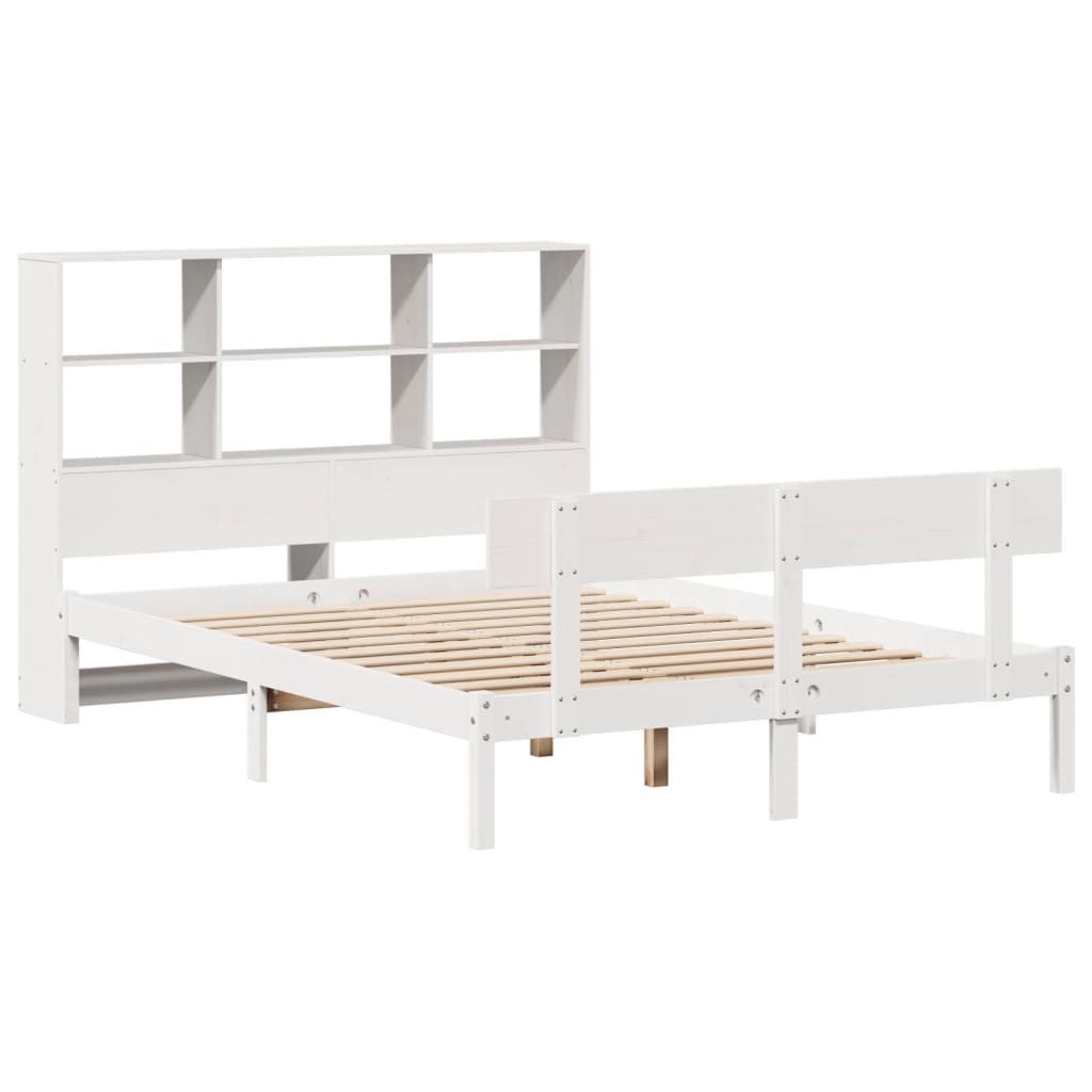 Bed met boekenkast zonder matras grenenhout wit 160x200 cm is nu te koop bij PeponiXL, paradijselijk wonen!