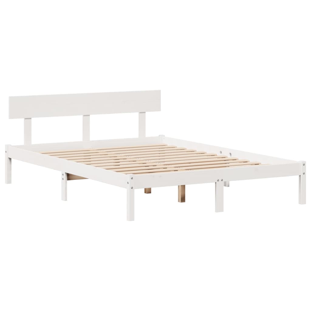 Bed met boekenkast zonder matras grenenhout wit 160x200 cm is nu te koop bij PeponiXL, paradijselijk wonen!