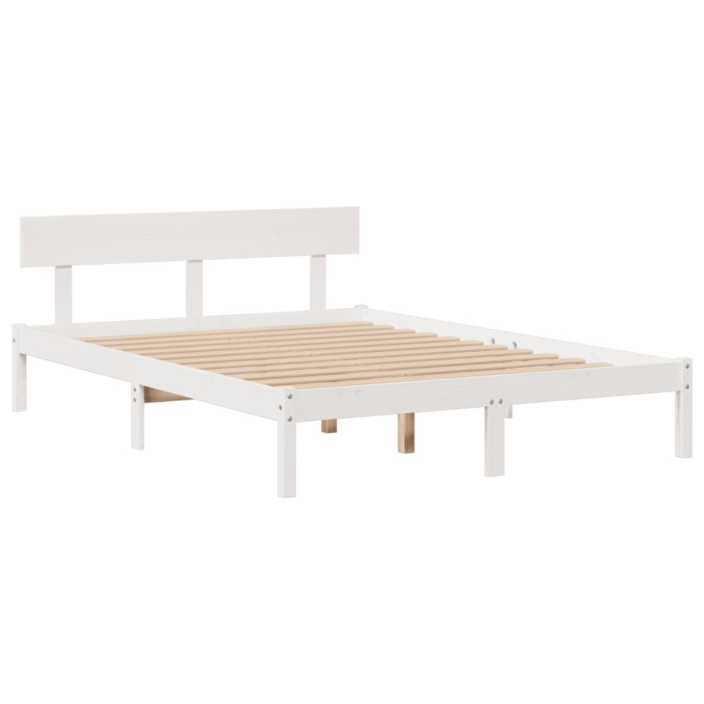 Bed met boekenkast zonder matras grenenhout wit 140x190 cm is nu te koop bij PeponiXL, paradijselijk wonen!
