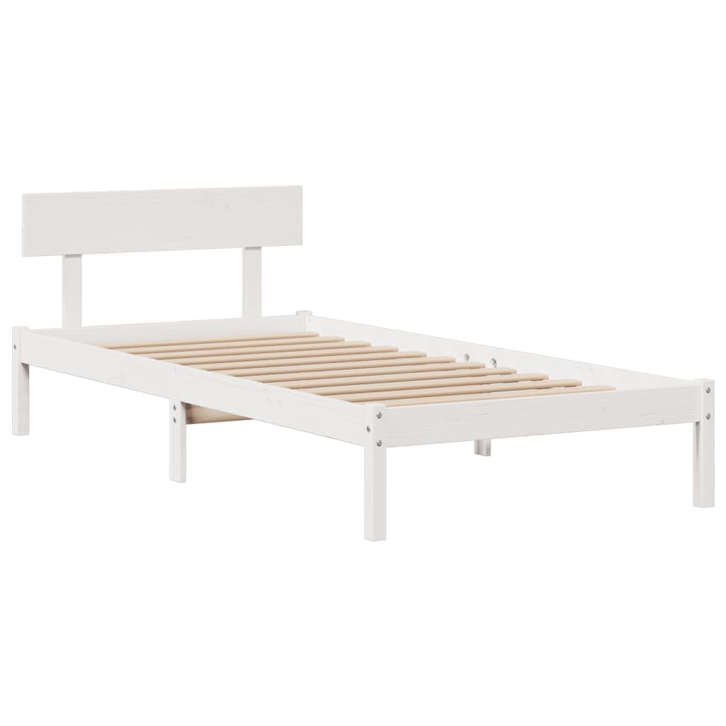 Bed met boekenkast zonder matras grenenhout wit 90x200 cm is nu te koop bij PeponiXL, paradijselijk wonen!