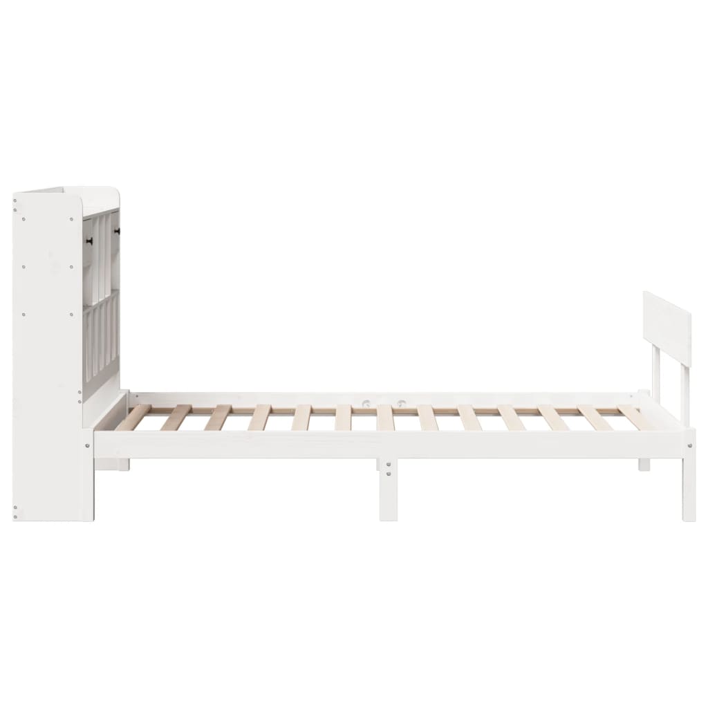 Bed met boekenkast zonder matras grenenhout wit 90x200 cm is nu te koop bij PeponiXL, paradijselijk wonen!