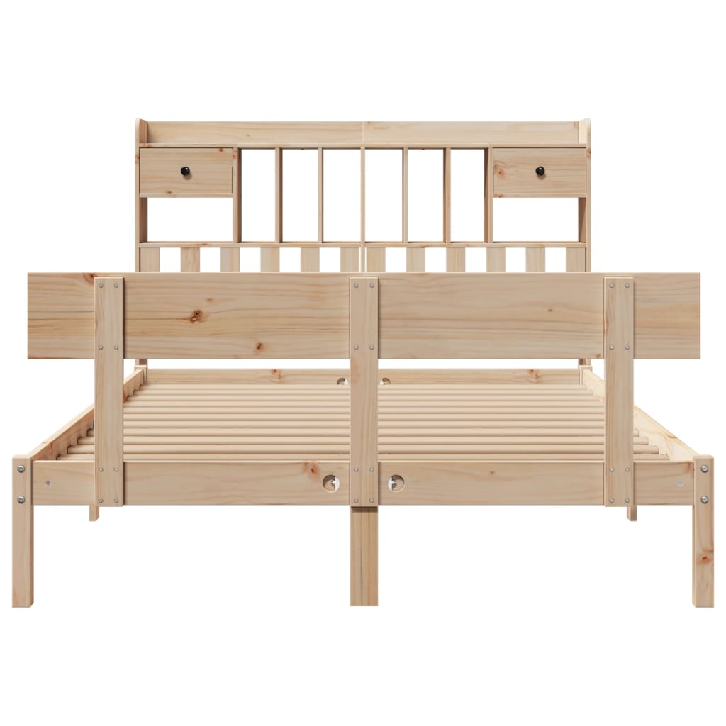 Bed met boekenkast zonder matras massief grenenhout 140x200 cm is nu te koop bij PeponiXL, paradijselijk wonen!