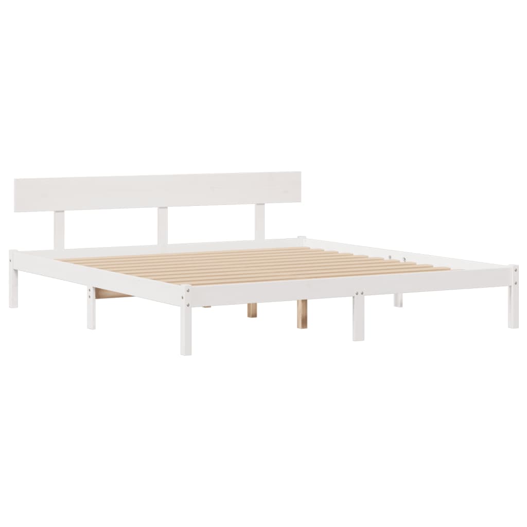 Bed met boekenkast zonder matras grenenhout wit 180x200 cm is nu te koop bij PeponiXL, paradijselijk wonen!