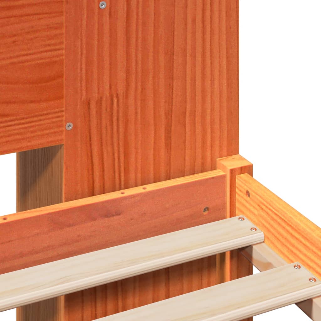 Bed met boekenkast zonder matras grenenhout wasbruin 200x200 cm is nu te koop bij PeponiXL, paradijselijk wonen!