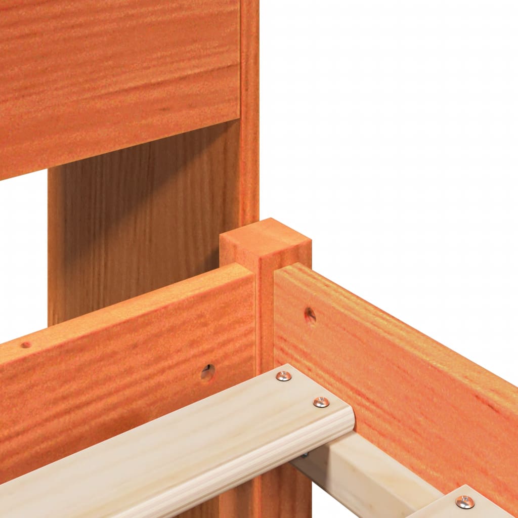 Bed met boekenkast zonder matras massief hout wasbruin 75x190cm is nu te koop bij PeponiXL, paradijselijk wonen!