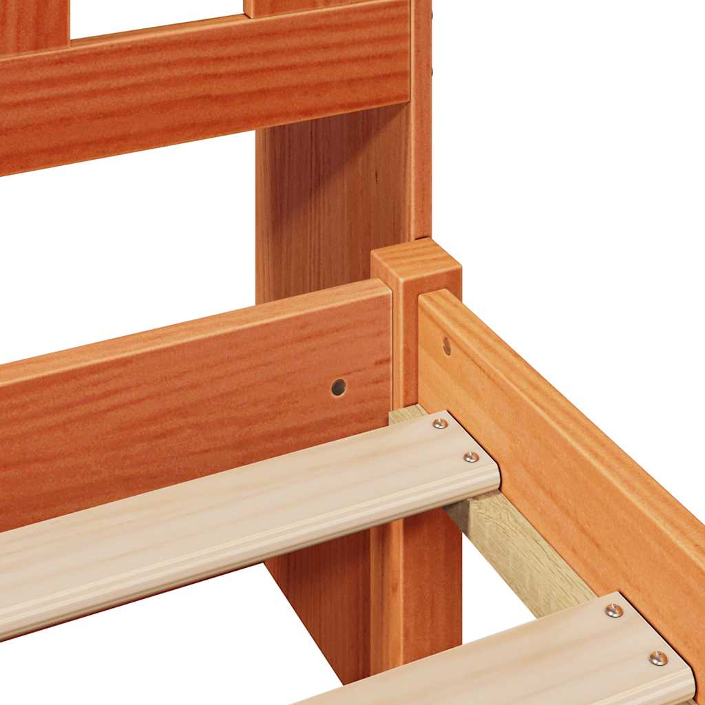 Bed met boekenkast zonder matras grenenhout wasbruin 75x190 cm is nu te koop bij PeponiXL, paradijselijk wonen!