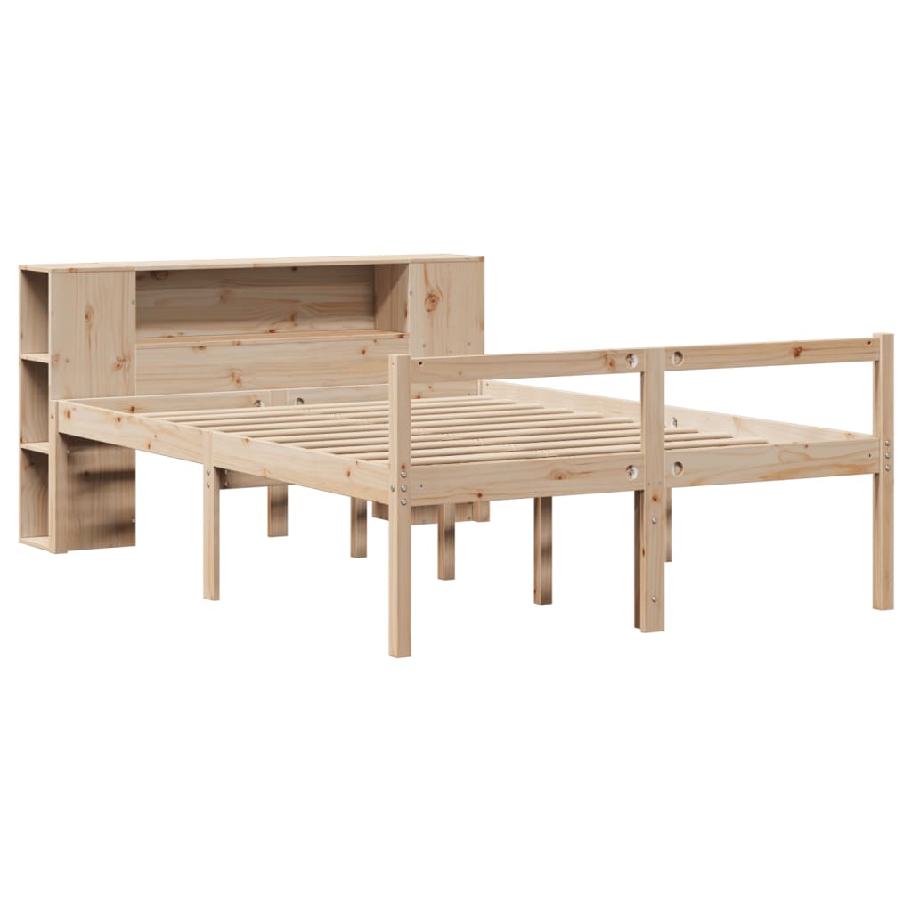 Bed met boekenkast zonder matras massief grenenhout 135x190 cm is nu te koop bij PeponiXL, paradijselijk wonen!