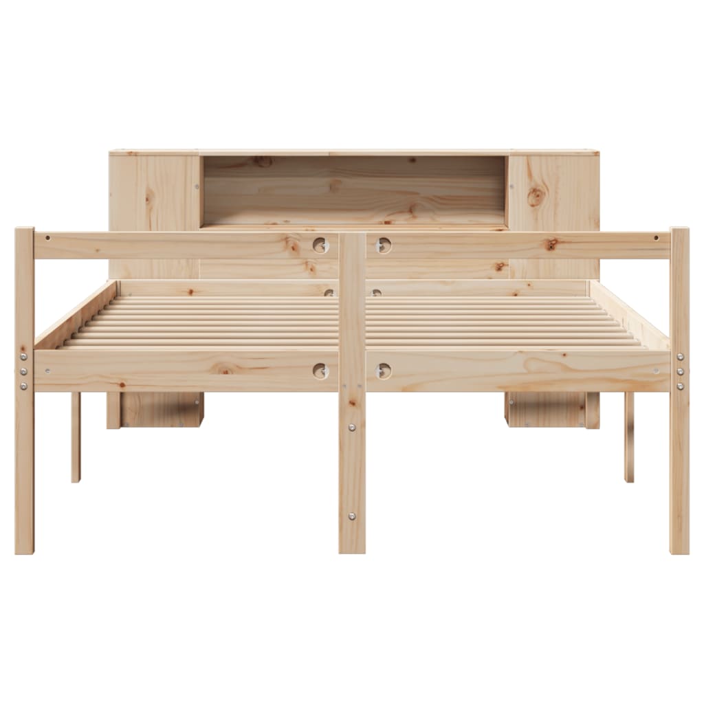 Bed met boekenkast zonder matras massief grenenhout 135x190 cm is nu te koop bij PeponiXL, paradijselijk wonen!
