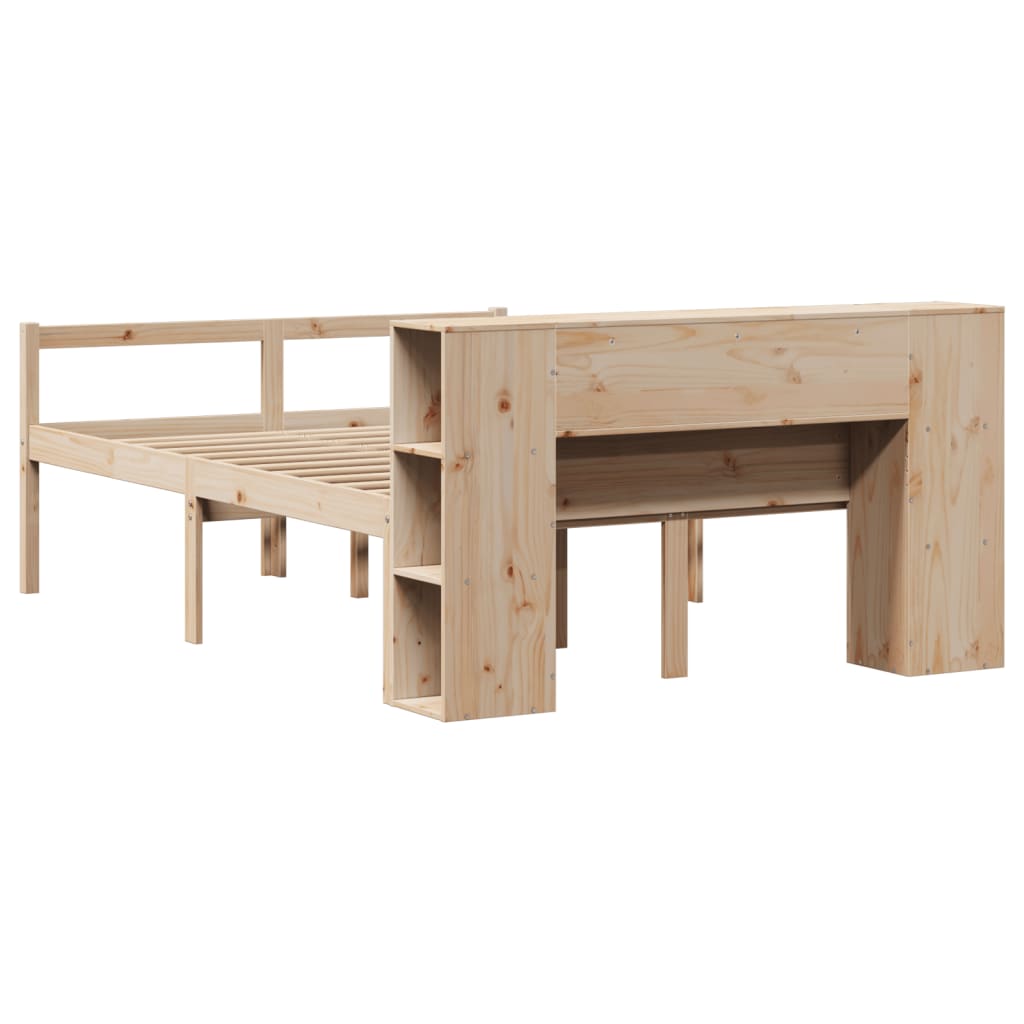 Bed met boekenkast zonder matras massief grenenhout 135x190 cm is nu te koop bij PeponiXL, paradijselijk wonen!