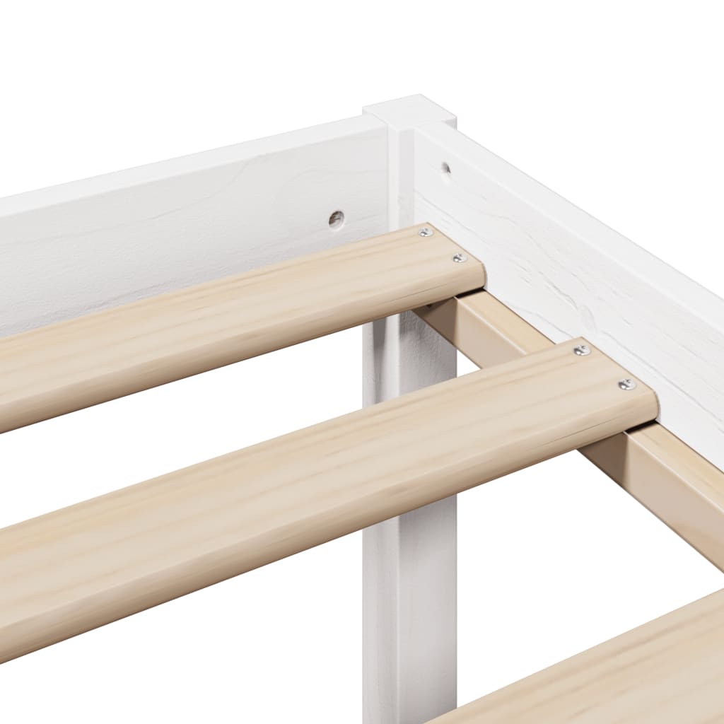 Bed met boekenkast zonder matras grenenhout wit 135x190 cm is nu te koop bij PeponiXL, paradijselijk wonen!