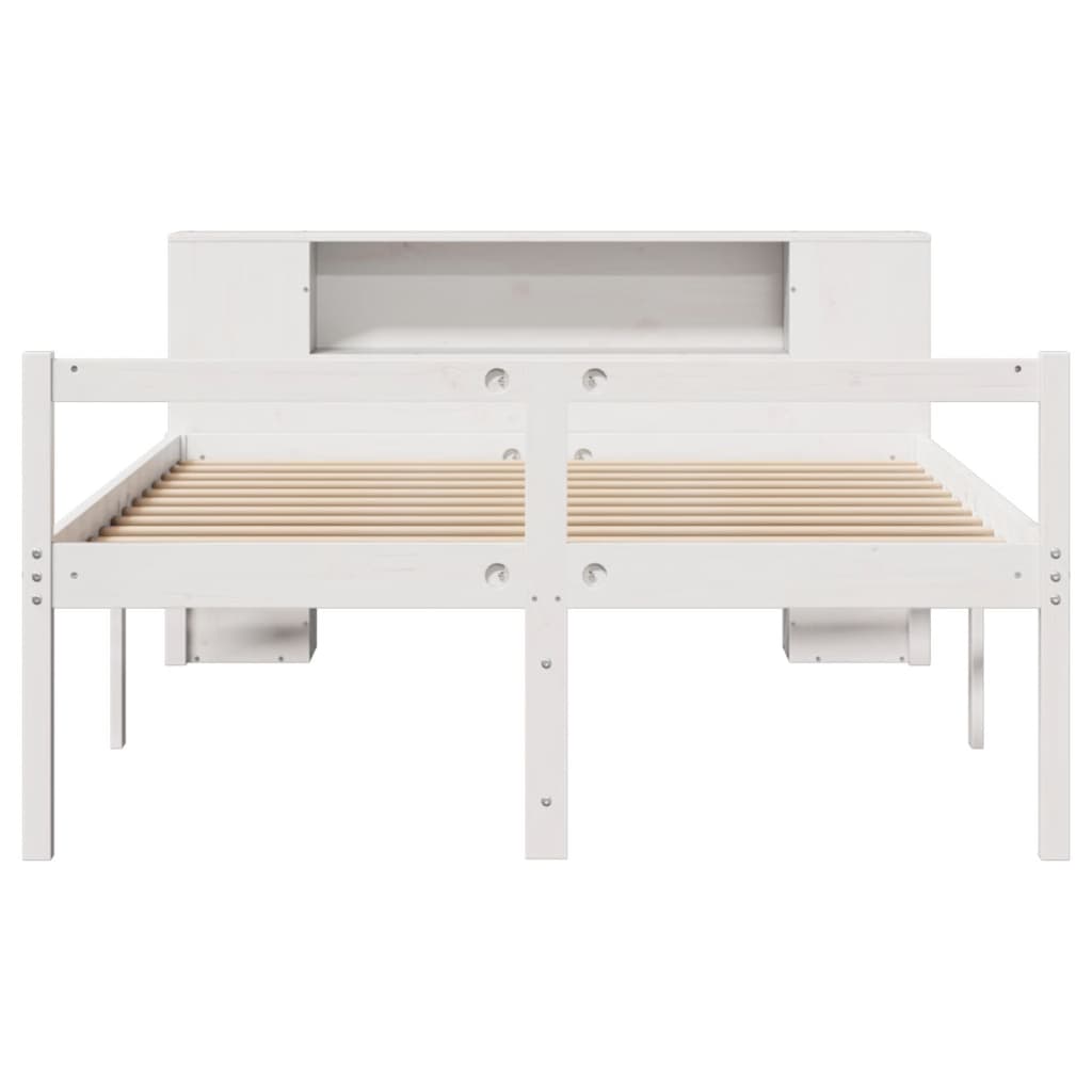 Bed met boekenkast zonder matras grenenhout wit 140x190 cm is nu te koop bij PeponiXL, paradijselijk wonen!