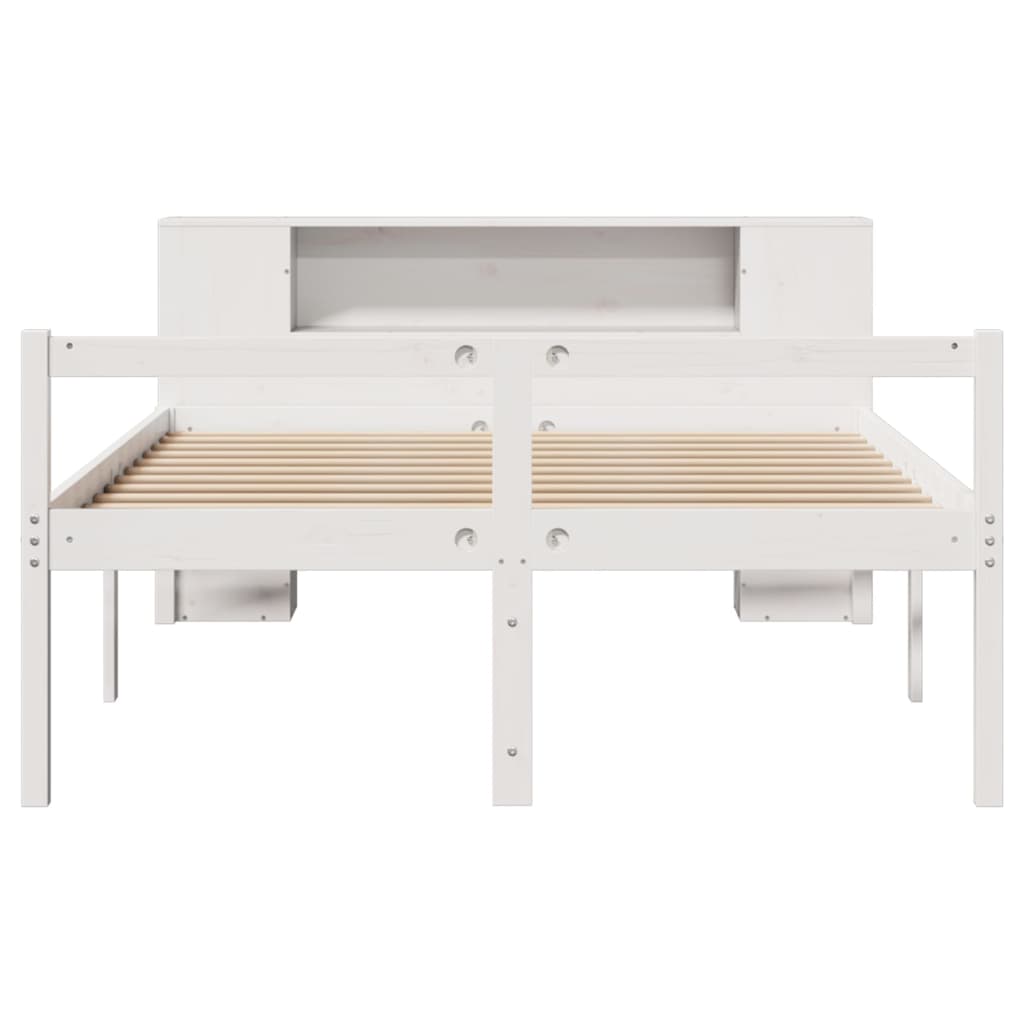 Bed met boekenkast zonder matras grenenhout wit 150x200 cm is nu te koop bij PeponiXL, paradijselijk wonen!
