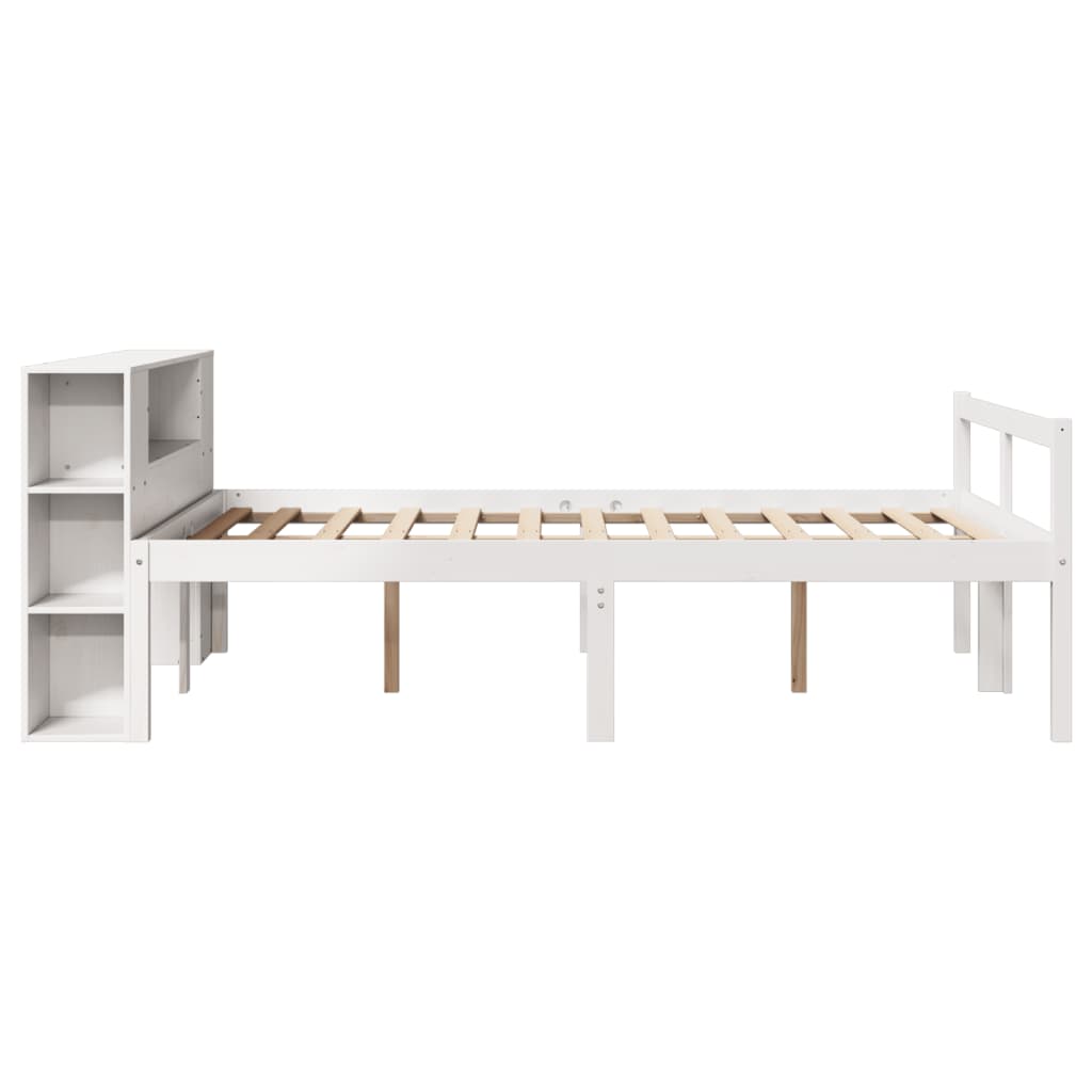 Bed met boekenkast zonder matras grenenhout wit 150x200 cm is nu te koop bij PeponiXL, paradijselijk wonen!