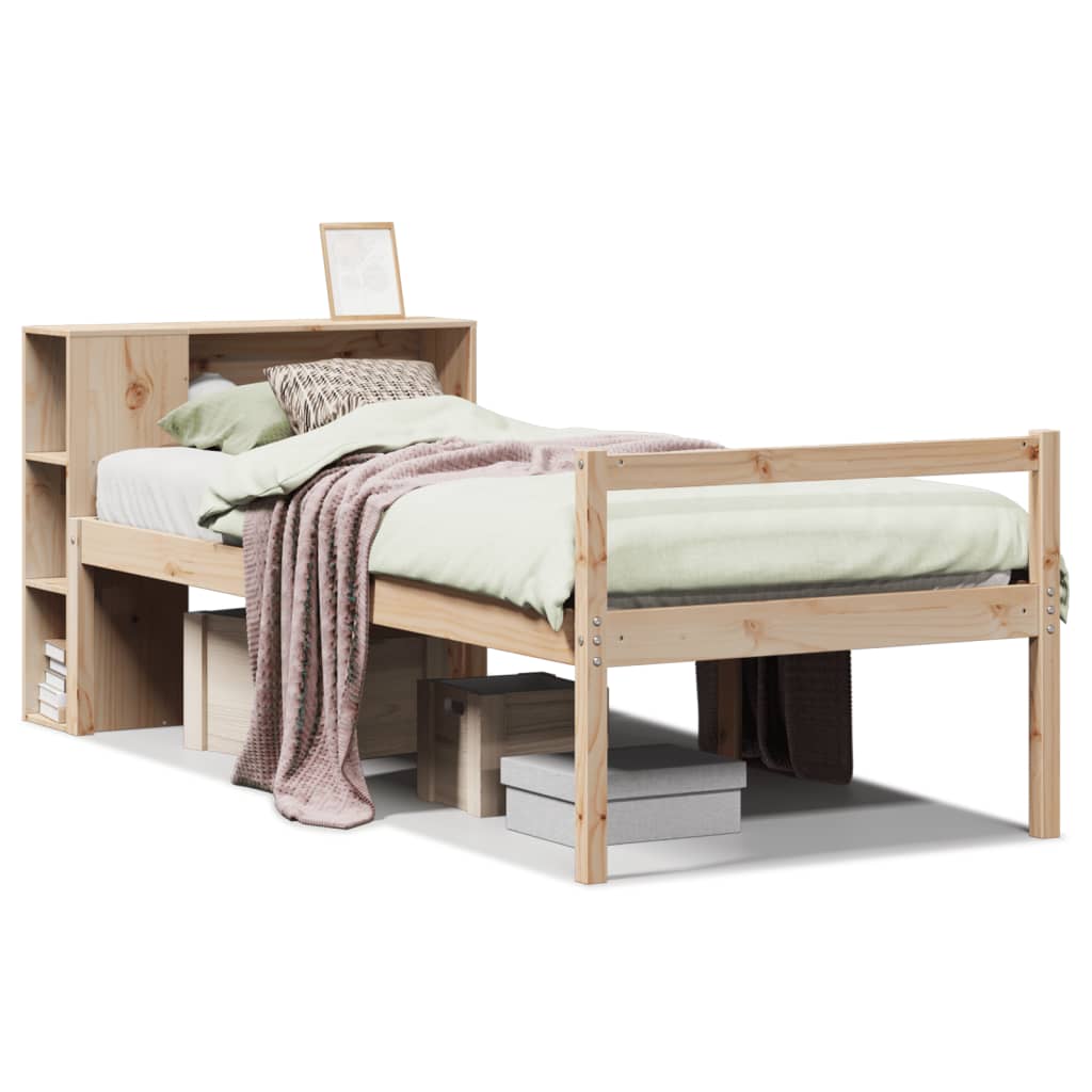 Bed met boekenkast zonder matras massief grenenhout 75x190 cm is nu te koop bij PeponiXL, paradijselijk wonen!